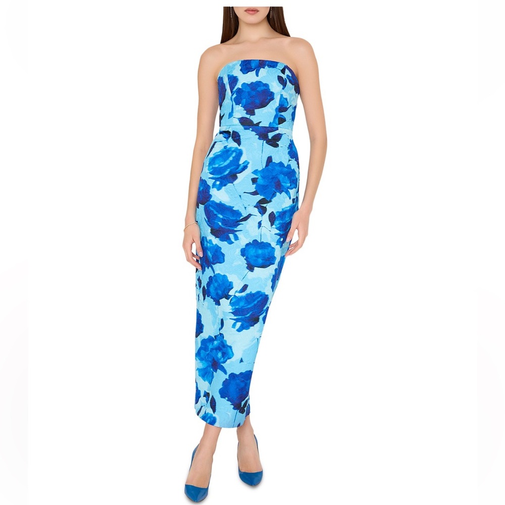 Milly Blue Floral Maxi Dress